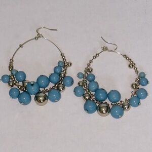 VICI REJUVENATE BEADED HOOPS - TURQUOISE and gold
